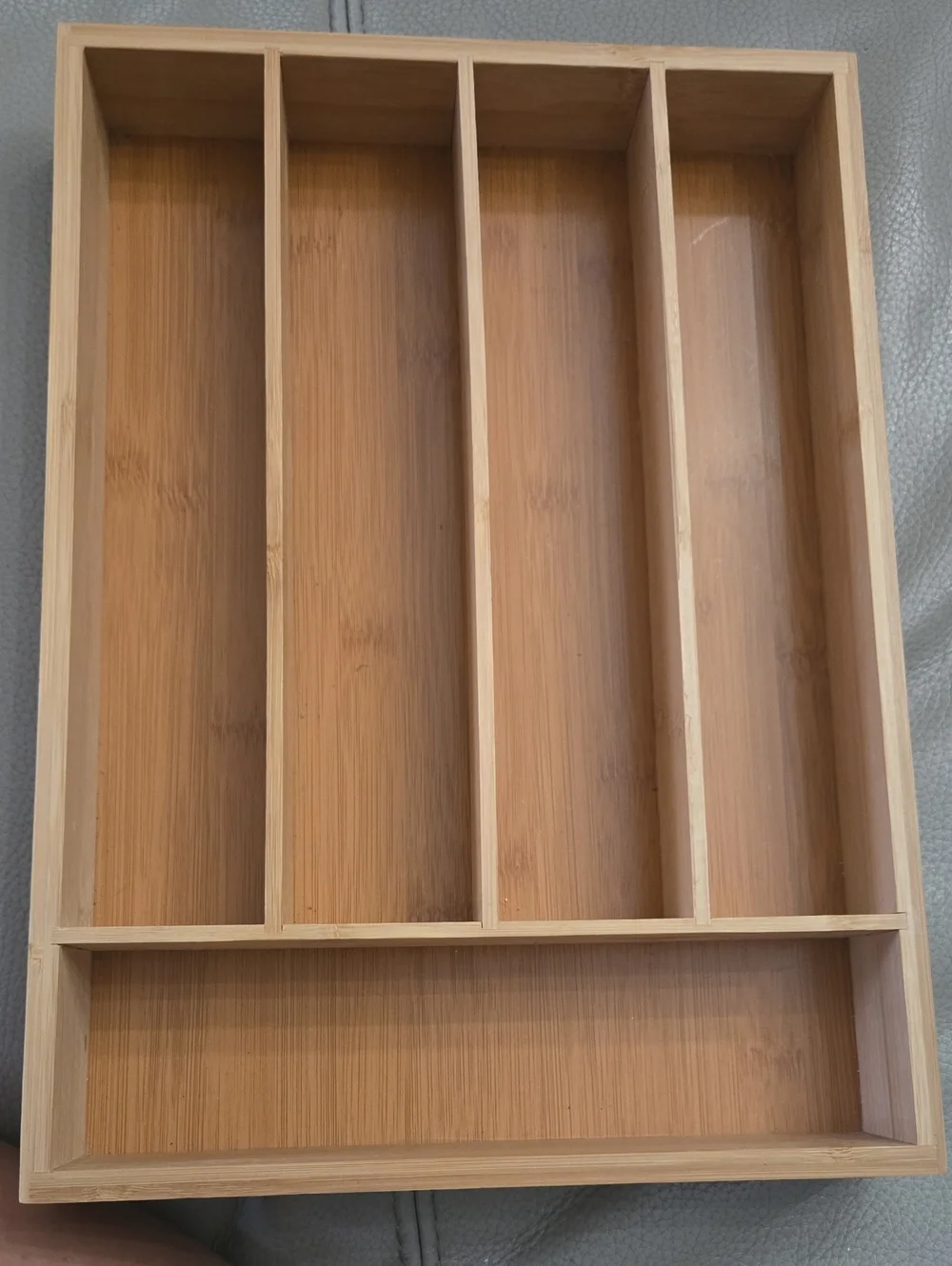 Natural Bamboo Silverware Drawer Organizer - 5-Compartment